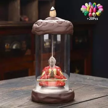 Ветрозащитная будда лотос водопад обратный поток курильница благовоний с изображением Сунь Укуна король обезьян домашний офис чайный домик украшение курильница для благовоний