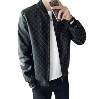 Ветрозащитная и водонепроницаемая кожаная куртка с круглым вырезом и буквенным принтом, повседневное мужское пальто из искусственной кожи XXXXXL