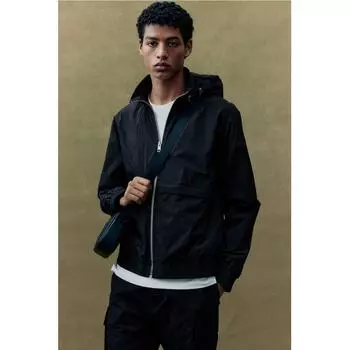 Ветрозащитная куртка HM Nylon свободного кроя черного цвета XS