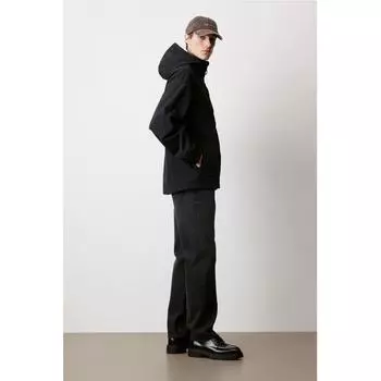 Ветрозащитная куртка HM Regular Fit черного цвета XS