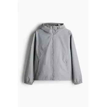 Ветрозащитная куртка HM Regular Fit серого цвета XS