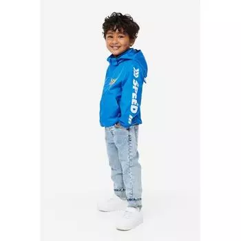 Ветрозащитная куртка с принтом HM ярко-синяя Super Sonic