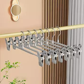 Ветрозащитная металлическая вешалка для одежды, домашних брюк, пальто, нескользящие сушильные вешалки с регулируемыми зажимами, органайзер для хранения в шкафах зелёный