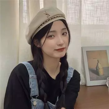 Ветрозащитная одежда аксессуары зима осень берет модная шляпа художника женский берет шляпа в корейском стиле бежевый