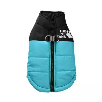 Ветрозащитная одежда для собак с D-образным кольцом, пальто для маленьких и средних собак, зимние теплые флисовые куртки для щенков, костюм для французского бульдога и мопса XS синий