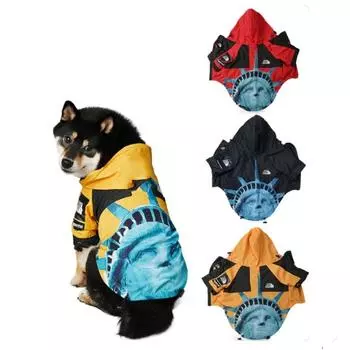 Ветрозащитная одежда из полиэстера для собак, водонепроницаемое пальто для собак, дождевик для больших собак, зимнее пальто S жёлтый