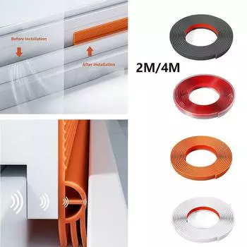 Ветрозащитная оконная уплотнительная полоса Звукоизоляционные уплотнители Стопор сквозняка Дверной нижний уплотнитель для спальни 2M серый