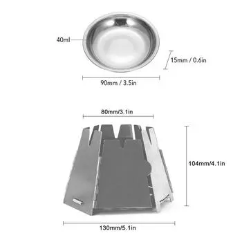 Ветрозащитная печь для кемпинга из нержавеющей стали, уличная мини-шестиугольная портативная складная дровяная печь, гриль-барбекю, походное барбекю WHITE