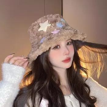 Ветрозащитная плюшевая шапка Универсальная теплая шапка Модный капюшон коричневый