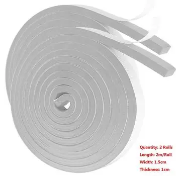 Ветрозащитная самоклеящаяся лента для защиты от сквозняков, уплотнительная лента для дверей, окон, звукоизоляция Black 1.5cm-2 Rolls