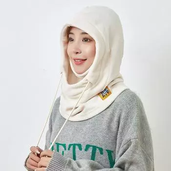 Ветрозащитная шапка-бини, утолщенная балаклава, модная шапка для защиты ушей, унисекс бежевый