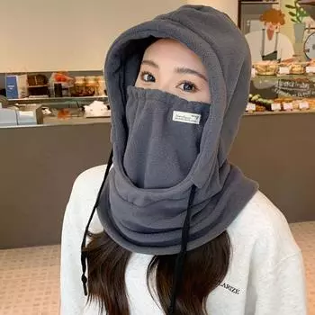 Ветрозащитная шапка-бомбер из акрилового волокна, цельный шарф на шнурке, высококачественная зимняя велосипедная кепка белый