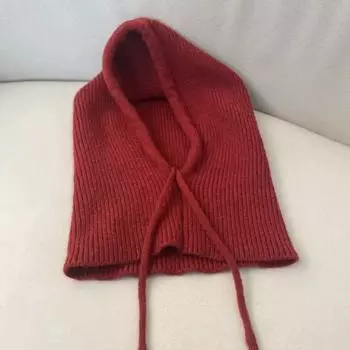 Ветрозащитная шапка с капюшоном, шерстяная кепка-пуловер, симпатичный воротник, шапка-бини, мужская/женская