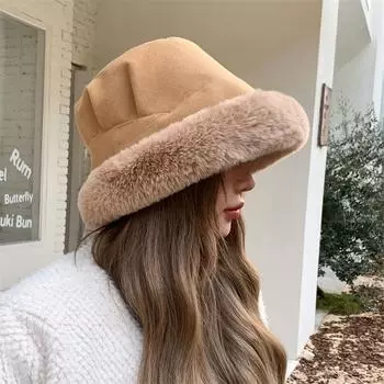 Ветрозащитная шляпа рыбака Зимняя шляпа рыбака Толстая плюшевая шляпа с короткими полями Ветрозащитная солнцезащитная стильная женская кепка