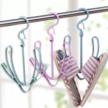 Ветрозащитная сушилка для обуви, многофункциональная сушилка, крючок для сушки обуви на балконе, подвесная полка для сушки обуви, вращающаяся полка для обуви для дома opp bag #C0CSP# розовый