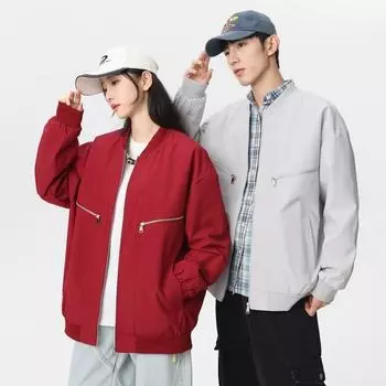 Ветрозащитная водонепроницаемая куртка для путешественников, свободная повседневная бейсбольная куртка с воротником, универсальная тканая куртка для тренера M серый