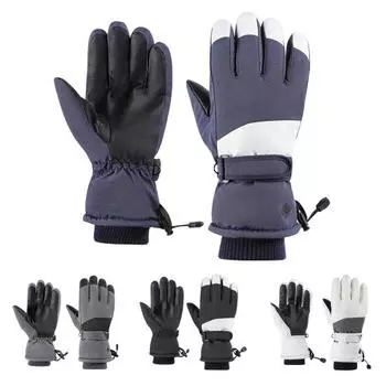 Ветрозащитные лыжные перчатки унисекс сенсорный экран теплые перчатки регулируемые уличные спортивные термоперчатки для зимы L белый