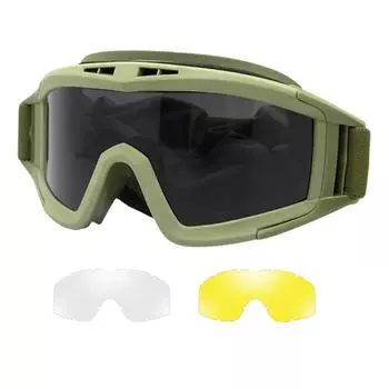 Ветрозащитные очки Сменные линзы Ветрозащитные очки Уличные очки для Cos One Size армия зеленый