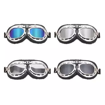 Ветрозащитные ретро мотоциклетные очки, винтажные мотоклассические очки для пилота, стиль стимпанк, ATV, велосипед, медный шлем серебряный