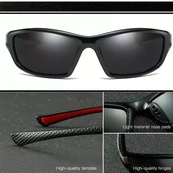 Ветрозащитные спортивные очки для мужчин и женщин, очки для бега и езды на велосипеде, солнцезащитные очки для вождения и рыбалки чёрный