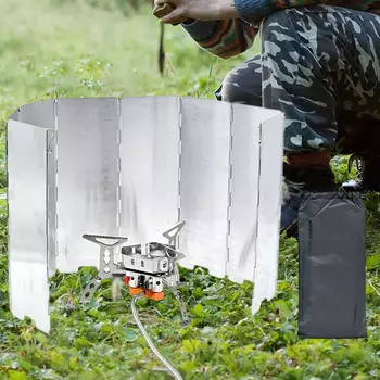 Ветрозащитный экран для кемпинга, складная ветрозащитная крышка с сумкой для переноски для пикника, барбекю и походов