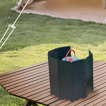 Ветрозащитный экран для походной печи, переносной ветрозащитный экран для улицы, складной щит чёрный