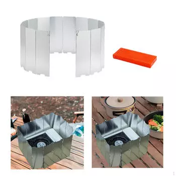 Ветрозащитный экран для походной плиты, защита от ветра, складной ветрозащитный козырек для приготовления пищи, походов Argent