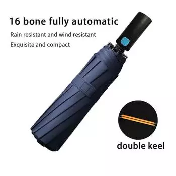 Ветрозащитный автоматический УФ-зонт для дождя и солнца, усиленный зонт для бизнеса на открытом воздухе, двойной киль, 8K