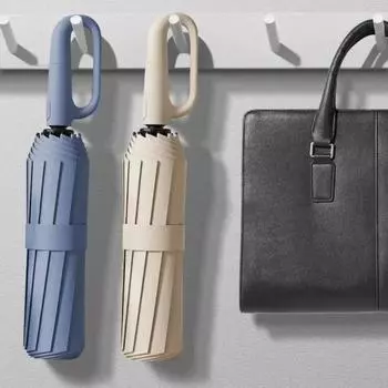 Ветрозащитный автоматический зонт с защитой от ультрафиолета, портативный уличный зонт от солнца, многофункциональный, устойчивый, водонепроницаемый, складной iron&12K чёрный