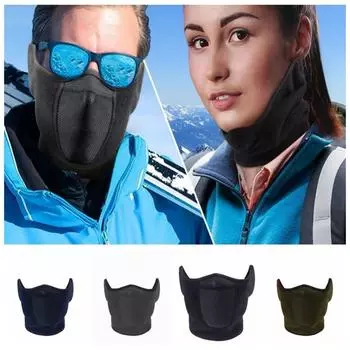 Ветрозащитный чехол для ушей, пушистый флис, флисовый термошарф, маска, бандана для лица, велоспорт зелёный