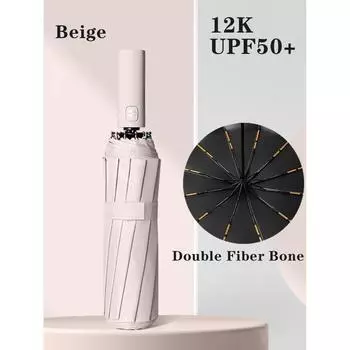 Ветрозащитный двухслойный устойчивый зонт, полностью автоматический зонт от дождя для мужчин и женщин, 24 К, прочный роскошный деловой мужской большой зонтик от солнца navy blue синий