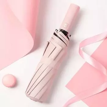 Ветрозащитный двухслойный зонт с 12 костями, полностью автоматический зонт от дождя для мужчин и женщин, роскошный деловой мужской большой зонтик розовый