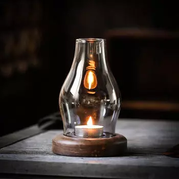 Ветрозащитный подсвечник стеклянный деревенский праздничный подсвечник Tealight