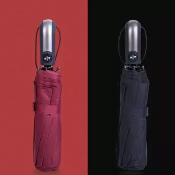 Ветрозащитный складной автоматический зонт от дождя для женщин, авто Роскошный большой ветрозащитный зонт для мужчин от дождя с черным покрытием, 10 К зонтик