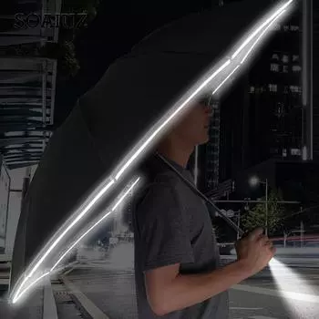 Ветрозащитный складной зонт со светодиодной подсветкой, перевернутый зонт Lively Life с тефлоновым покрытием и светоотражающей полосой, 10 усиленных ребер no light вино красного