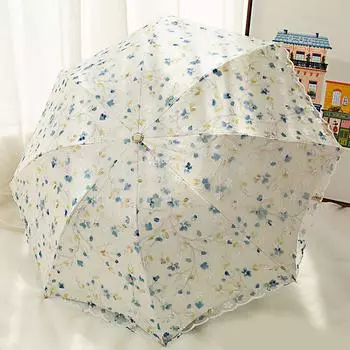 Ветрозащитный солнцезащитный кружевной зонт от дождя, модный солнцезащитный зонтик принцессы, 3 складных зонтика, портативный женский зонтик для путешествий на открытом воздухе