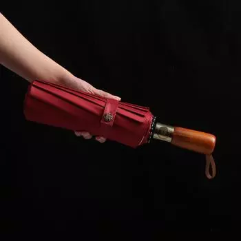 Ветрозащитный УФ-зонт для мужчин и женщин, деловой, 16 тыс. долларов, прочный, роскошный, полностью автоматический, зонт от солнца и дождя, деревянный, большой, дорожный