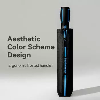 Ветрозащитный зонт автоматический для мужчин и женщин, 113 см большой складной зонт для дождя, креативные уличные большие зонты для гольфа прочные тёмно-синий