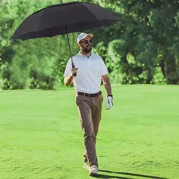Ветрозащитный зонт для гольф-отеля: Настраиваемый, большой, идеально подходит для бизнеса и приемов чёрный