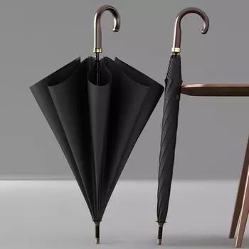 Ветрозащитный зонт для женщин, длинная ручка, роскошный зонт для гольфа, дождь, большой зонт для мужчин, деловой стиль, 8 спиц, 120 см зелёный