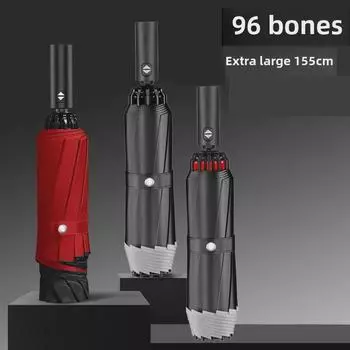 Ветрозащитный зонт обратного складывания длиной 155 см - 16-реберная конструкция для 3-5 человек, усиленный и утолщенный, с солнцезащитной защитой