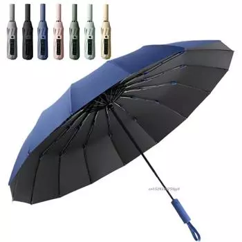 Ветрозащитный зонт полностью автоматический дождь мужчины женщины УФ-устойчивый солнцезащитный зонт 10K прочный роскошный деловой мужской большой зонт чёрный