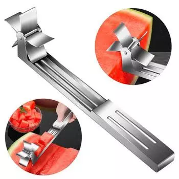 Ветряная мельница для арбуза, нержавеющая сталь, быстрая резка, эргономичный трудосберегающий инструмент для разделения фруктов, кухонный гаджет серебряный