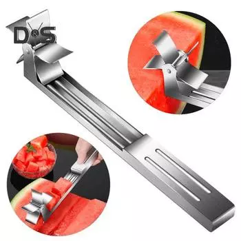 Ветряная мельница для арбуза, нержавеющая сталь, быстрая резка, эргономичный трудосберегающий инструмент для разделения фруктов, кухонный гаджет серебряный