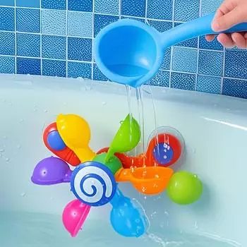 Ветряная мельница для купания для детей, яркие цвета, интерактивная игрушка для родителей и детей в ванной и на открытом воздухе, прекрасный подарок для детей старше 18 месяцев