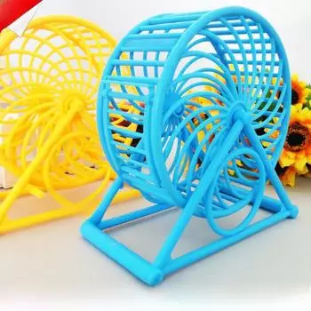 Ветряная мельница Колесо для бега хомяка: Беговая дорожка и игровая стойка для маленьких домашних животных синий