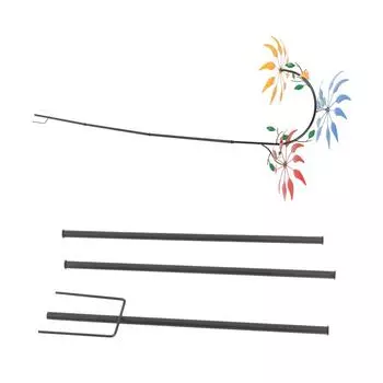 Ветряная мельница с разноцветными цветами и 3 зелеными листьями, привлекающая внимание, большая