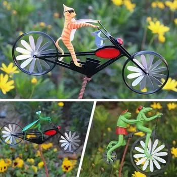 Ветряная мельница с животными, садовая металлическая ветровая вертушка, велосипедная металлическая ветровая вертушка, ветряная мельница для мотоцикла, украшение для дома и сада B