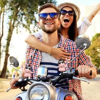 Ветряная мельница, свинья, шлем, украшение, аксессуар, бамбуковый драгой для мотоцикла, аккумулятора, автомобиля, электромобиля, зеркала заднего вида, куклы, подвески CHINA