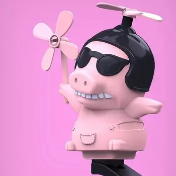 Ветряная мельница, свинья, шлем, украшение, аксессуар, бамбуковый драгой для мотоцикла, аккумулятора, автомобиля, электромобиля, зеркала заднего вида, куклы, подвески CHINA